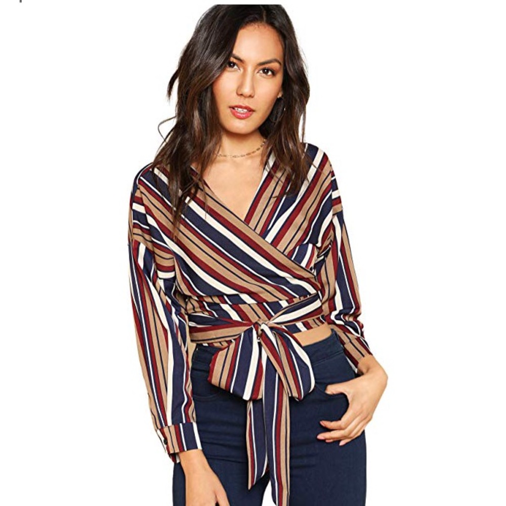 Women's V-Neck Wrap Blouse